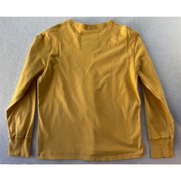 Vintage Y2K Grunge Preppy American Eagle Shirt Long Sleeve SML Yellow - Picture 7 of 7